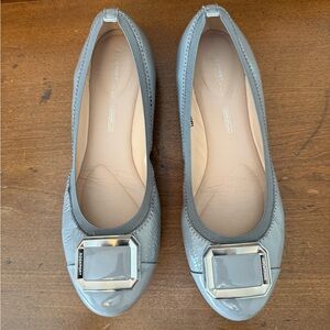 Rockport Gray Women's Flats with Silver Buckle